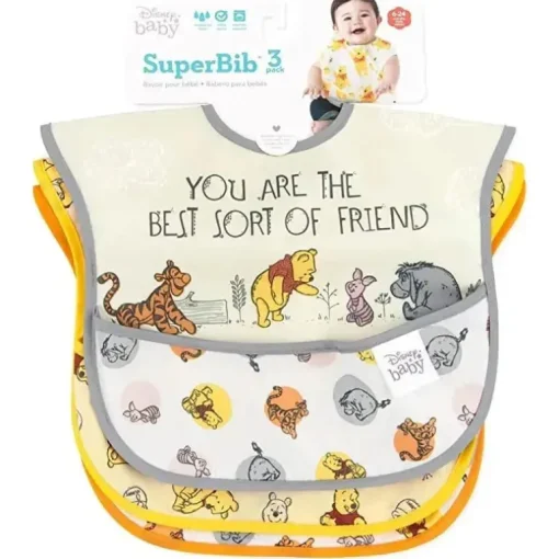Bumkins - Disney Superbib, 3 Pk, Ursinho Pooh e amigos