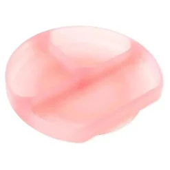 Bumkins - placa de sucção para crianças e bebês, prato de silicone dividido, gelatina rosa