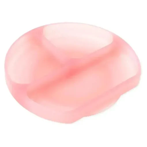 Bumkins - placa de sucção para crianças e bebês, prato de silicone dividido, gelatina rosa