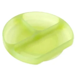 Bumkins - placa de sucção para crianças e bebês, prato de silicone dividido, geléia verde