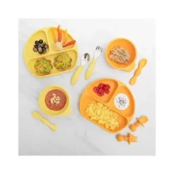 Bumkins - Prato de silicone - Prato de bebê - Tangerina