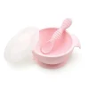 Bumkins - Primeiro conjunto de alimentação de silicone com tampa e colher, rosa