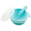 Bumkins - Primeiro conjunto de alimentação de silicone com tampa e colher, azul Os