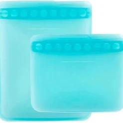 Bumkins - Saco reutilizável plano de silicone 2 unidades, azul