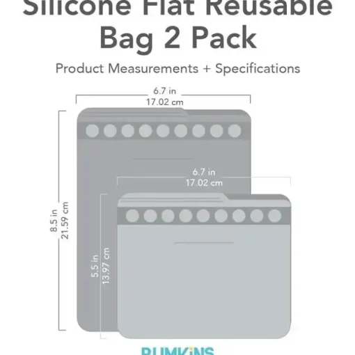Bumkins - Saco reutilizável plano de silicone 2 unidades, azul
