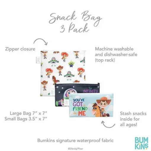 Bumkins - Sacola de lanche reutilizável Disney Toy Story 3Pk