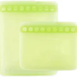 Bumkins - Sacos reutilizáveis ​​de silicone para sanduíches e lanches, sálvia verde