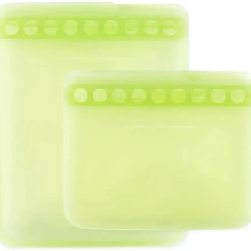 Bumkins - Sacos reutilizáveis ​​de silicone para sanduíches e lanches, sálvia verde
