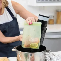 Bumkins - Sacos reutilizáveis ​​de silicone para sanduíches e lanches, sálvia verde