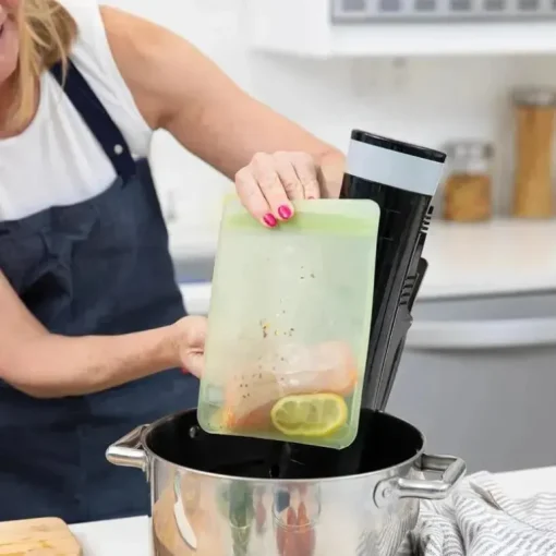 Bumkins - Sacos reutilizáveis ​​de silicone para sanduíches e lanches, sálvia verde