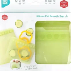 Bumkins - Sacos reutilizáveis ​​de silicone para sanduíches e lanches, sálvia verde