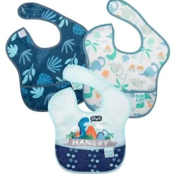 Bumkins - SuperBib 3 Pack, Dinossauros/Trópico Azul