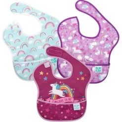 Bumkins - SuperBib 3 Pack, Unicórnio/Arco-íris