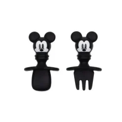 Bumkins Disney Mickey Mouse Chewtensils de silicone para criança em preto