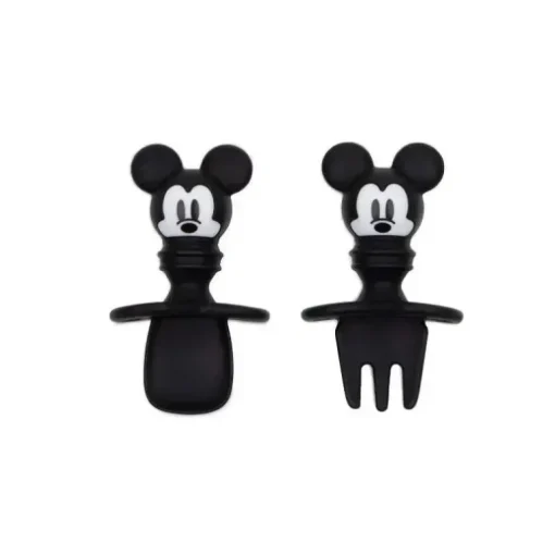 Bumkins Disney Mickey Mouse Chewtensils de silicone para criança em preto