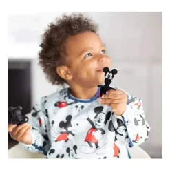 Bumkins Disney Mickey Mouse Chewtensils de silicone para criança em preto