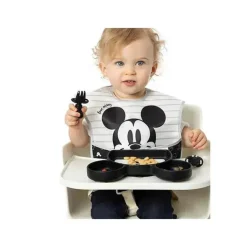 Bumkins Disney Mickey Mouse Chewtensils de silicone para criança em preto