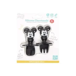 Bumkins Disney Mickey Mouse Chewtensils de silicone para criança em preto