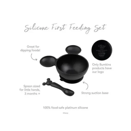 Bumkins- Disney Silicone First Feeding Set - Preto
