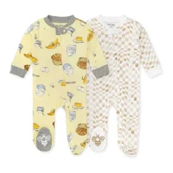 Burts Bees - 2 unidades de receita de muffin de banana e Wavy Check Sleep &amp; Play, limonada