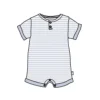 Burts Bees - Baby Boy Rib Stripe Romper Ocean