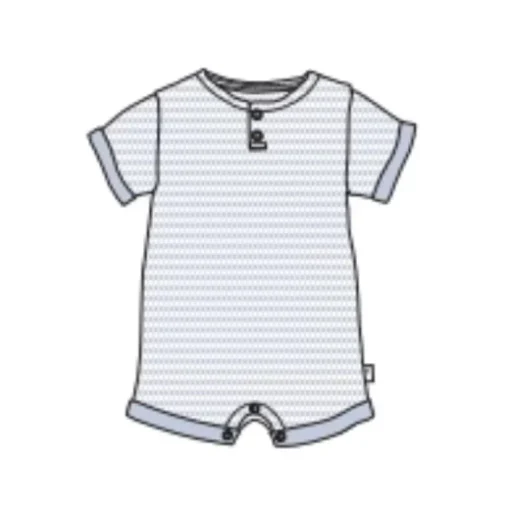 Burts Bees - Baby Boy Rib Stripe Romper Ocean