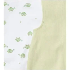 Burts Bees - Baby Boy Tortoise Jumpsuit & Bodysuit Set, Mint Tea