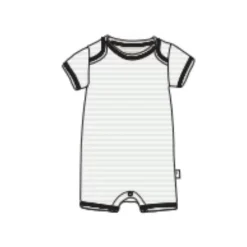 Burts Bees - Baby Girl Rib Stripe Romper Mint Tea