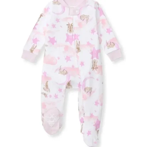 Burts Bees - Baby Girl Stardust Bunnies Sleep & Play, Crocus