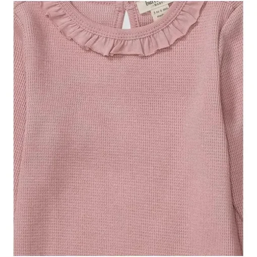 Burts Bees - Baby Girl Thermal Bodysuit & Pant Set, Persian Rose