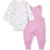 Burts Bees - Baby Girl Tortoise Jumpsuit & Bodysuit Set, Crocus