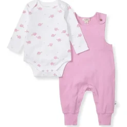 Burts Bees - Baby Girl Tortoise Jumpsuit & Bodysuit Set, Crocus