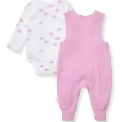 Burts Bees - Baby Girl Tortoise Jumpsuit & Bodysuit Set, Crocus