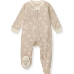 Burts Bees - Baby Girl Whimsical Floral Sleep & Play, Hummus