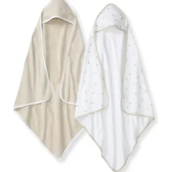 Burt's Bees - Baby Hooded Towels, Absorbent Knit Terry, Oatmel