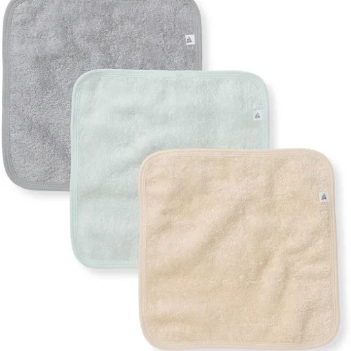 Burt's Bees - Baby Infant Washcloths, 100% Organic Cotton, Knit Terry, 3Pk, Quarry