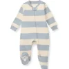 Burts Bees - Baby Unisex Rugby Stripe Sleep & Play, Quarry