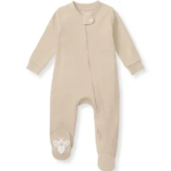 Burts Bees - Baby Unisex Solid Rib Sleep & Play, Hummus
