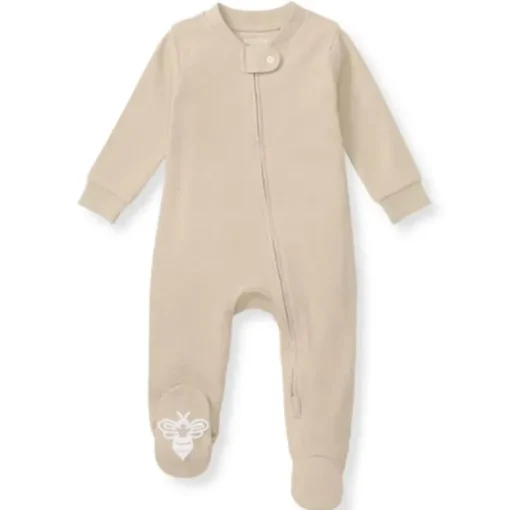 Burts Bees - Baby Unisex Solid Rib Sleep & Play, Hummus