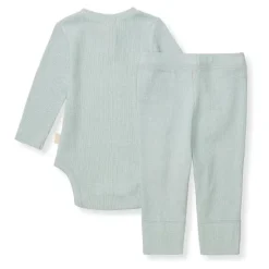 Burts Bees - Baby Unisex Thermal Bodysuit & Pant Set, Cloudy