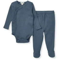 Burts Bees - Baby Unisex Wrap Front Bodysuit Set, Underwater