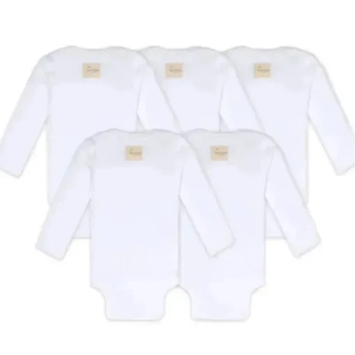 Burts Bees – Body 5Pk Bee Essential de manga comprida, nuvem