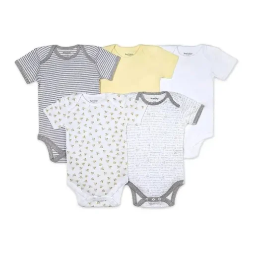 Burts Bees – Bodysuits de manga curta 5Pk, Sunshine