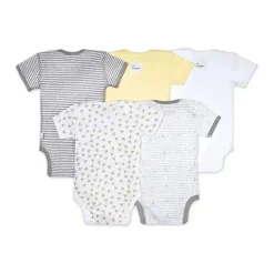 Burts Bees – Bodysuits de manga curta 5Pk, Sunshine