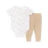 Burts Bees – Conjunto de body e calça canelada para bebê Golden Bee, nuvem