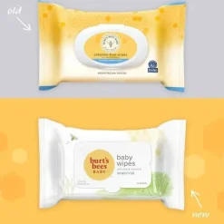Burt's Bees - Lenços umedecidos naturais sem cheiro para pele sensível, 72 lenços umedecidos com 10 unidades