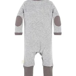 Burts Bees - Macacão Henley Neutro para Bebê, Heather Grey, Prematuro