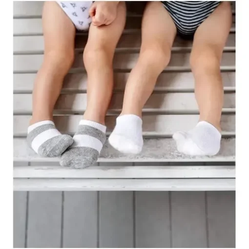 Burts Bees – Meias para bebê 6 unidades de algodão orgânico sólido cinza urze
