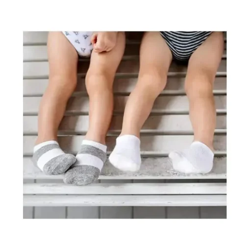 Burts Bees – Meias para bebê 6 unidades de algodão orgânico sólido cinza urze