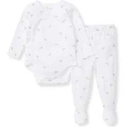 Burts Bees - Micro Golden Bee Bodysuit Set, Fossil